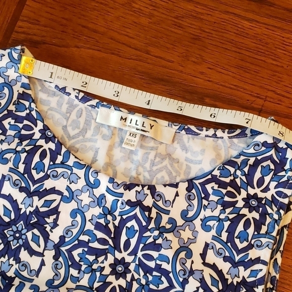 MILLY for Design Nation Blue/White Pattern Top - Picture 8 of 8